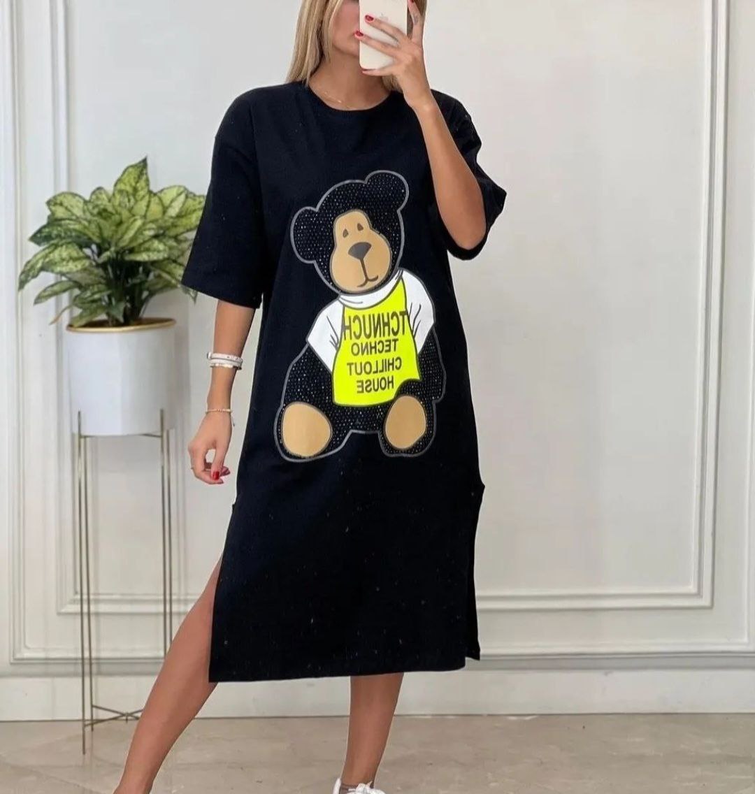 T shirt outlet dress with hood